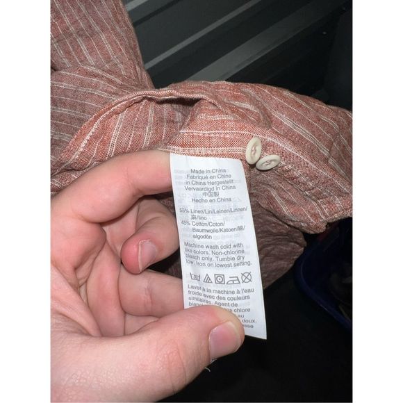 Madewell Red Striped Casual Button Down Shirt - Picture 6 of 7